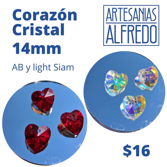 Corazón Cristal 14mm