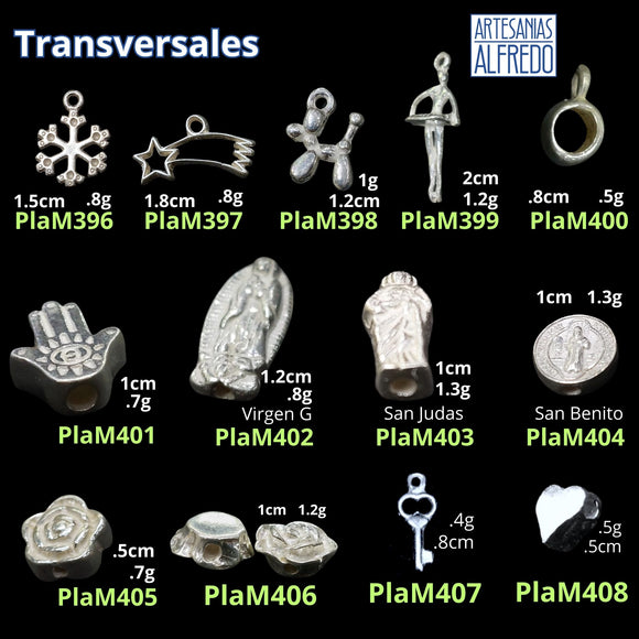 Plata .925 transversales / conectores por gramo