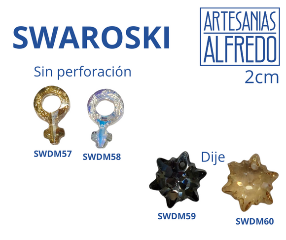 Dije Sin Perforación Swarovski