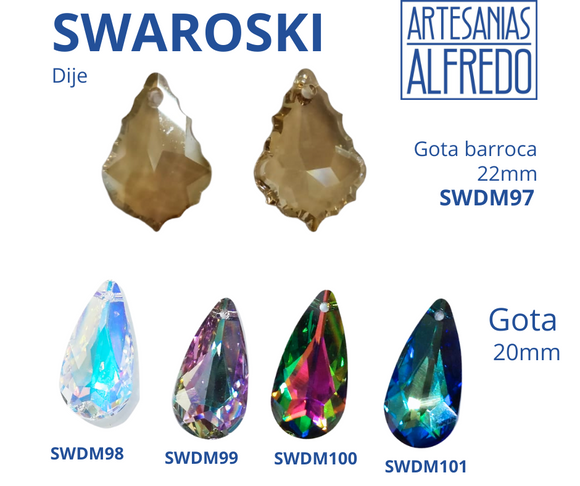 Dijes Gota Barroca Swarovski