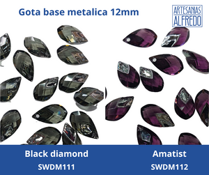 Dije Gota base metalica Swarovski 12mm