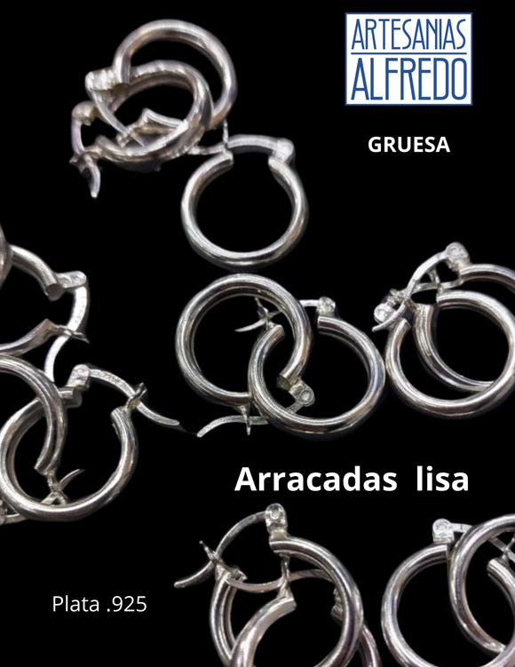 Arracadas gruesas plata .925