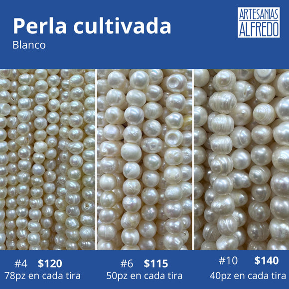 Perlas cultivadas blanca #4, #6 y #10