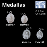 Dije Medallas Religiosas Jesús, San Benito, Virgen María plata .925