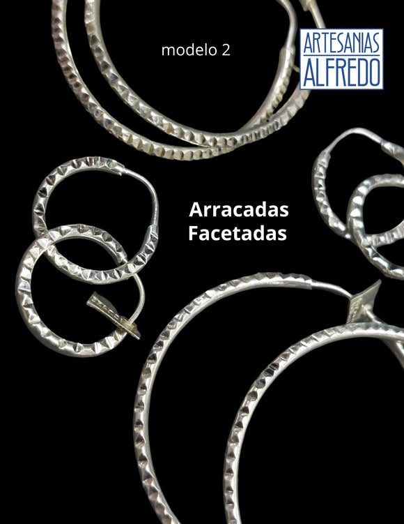 Arracadas Facetadas plata .925 Modelo 2