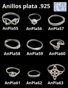 Anillos plata .925 #6, #7, #8, #9 (Modelos 55 - 72)