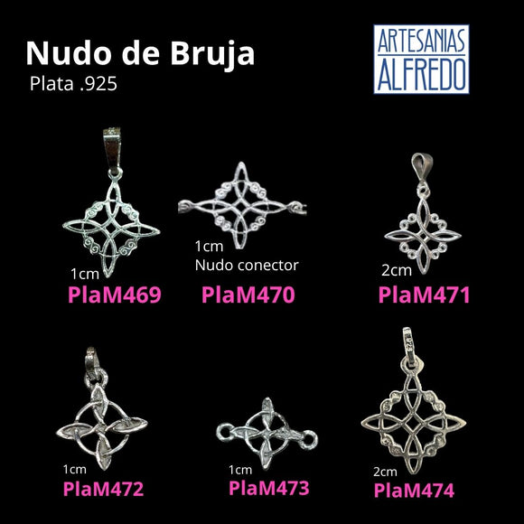 Dijes  Nudo de bruja plata .925 2