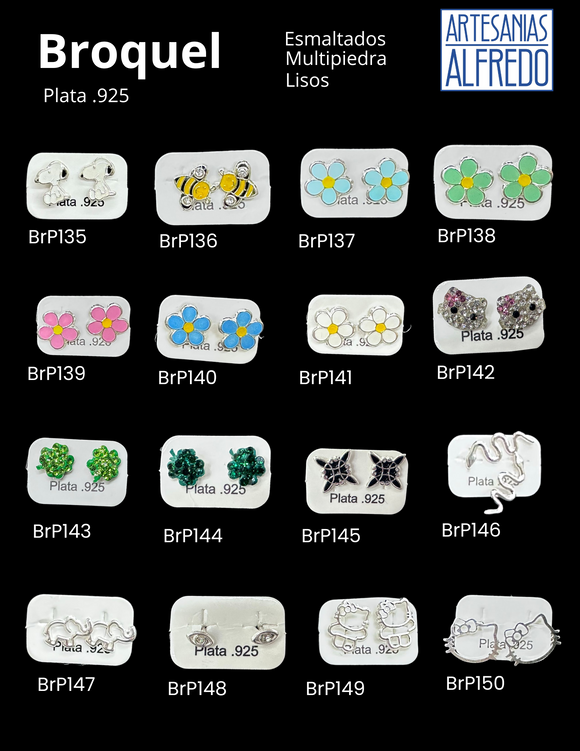 Broquel tabla 9 Esmaltados, multi piedra y liso