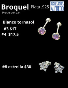 Broquel plata .925 tornasol