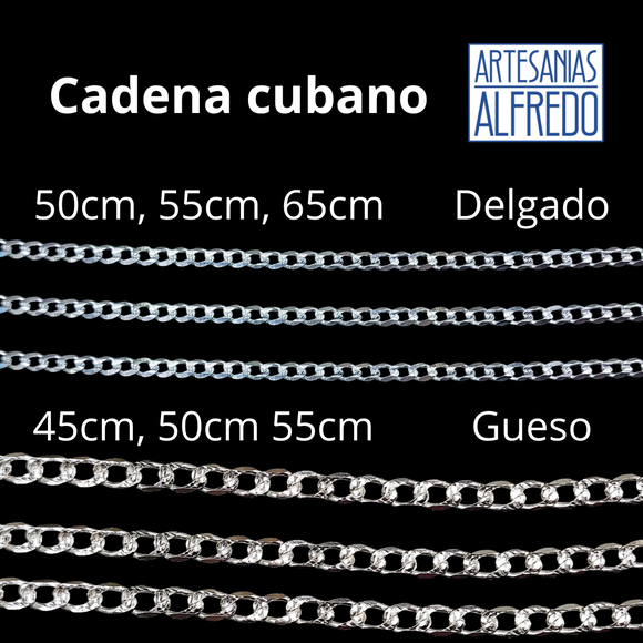 Cadenas Cubano Plata .925 45cm 50cm 55cm