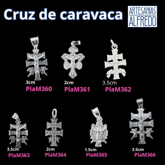 Dijes cruz de Caravaca plata .925