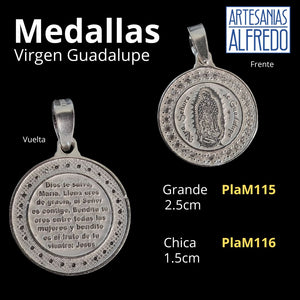 Medallas Virgen de Guadalupe y San Judas Tadeo plata .925