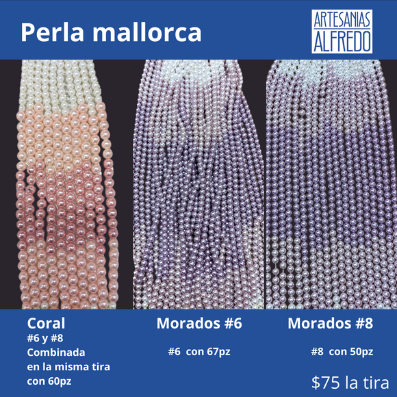 Perla Mallorca Coral y Morado