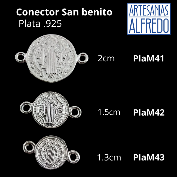 Dije Medalla San Benito plata .925 – ArtesaniasAlfredo