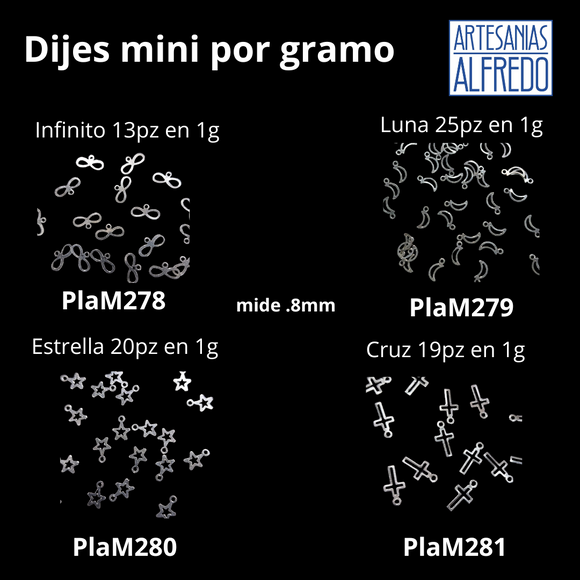 Dijes Mini por gramo plata .925