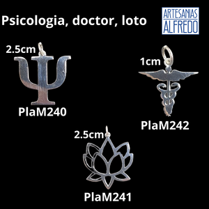 Dije psicología, doctor, loto plata .925