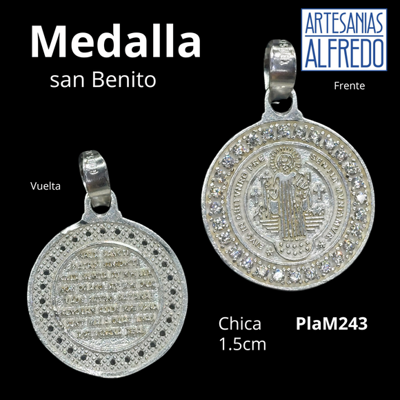 Medalla de San Benito dijes de plata