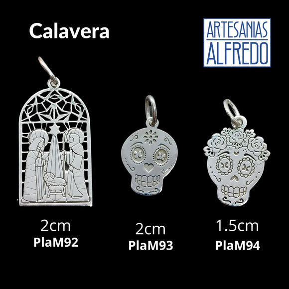 Dijes plata calavera .925