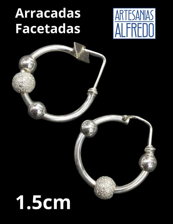 Arracadas facetadas M4 Plata .925