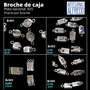 Broche de caja plata nacional .925