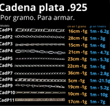 Cadenas Plata .925 Para Armar por gramo