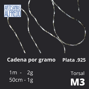 Cadena Plata Redonda por gramo