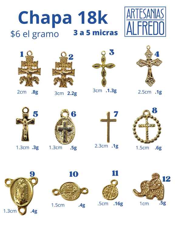 Cruces caravaca Chapa  de oro 18k