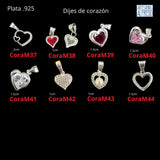 Dijes plata .925 corazones