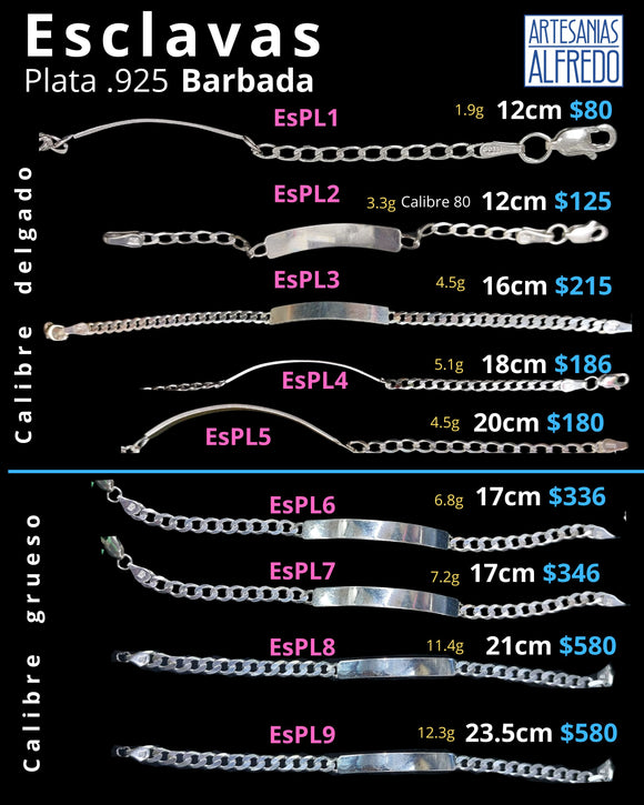 Esclavas de Plata .925 BARBADA