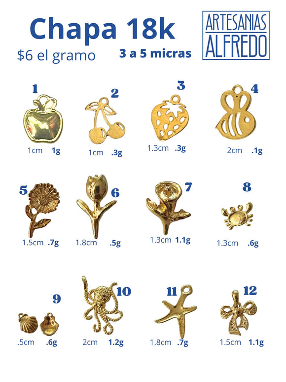 Flora y mar chapa de oro 18k