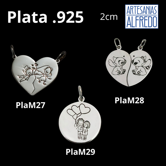 Dije de pareja y amor plata .925