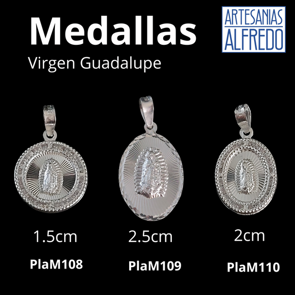 Medallas virgen de guadalupe plata .925