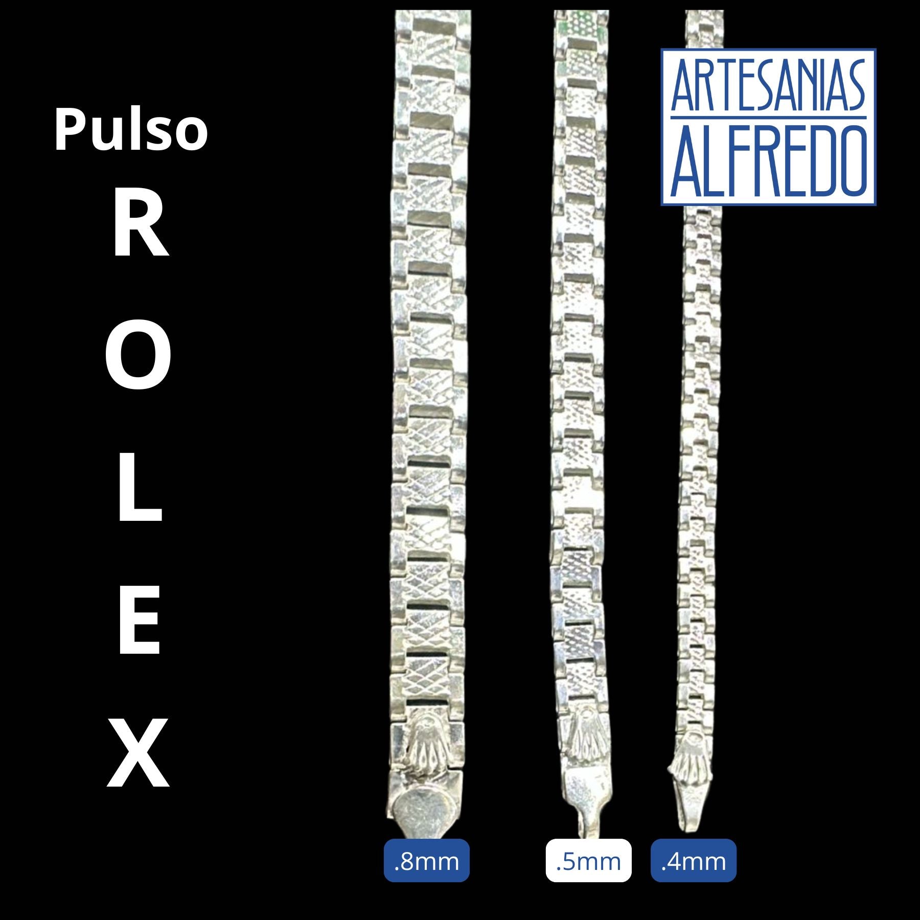 Cadena De Esclava De Plata Tipo Rolex Pulsera Rolex Plata