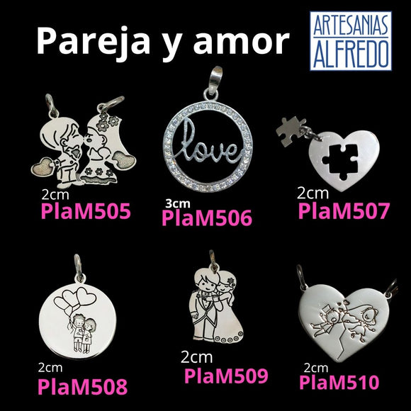 Dije de pareja y amor plata - Main Image