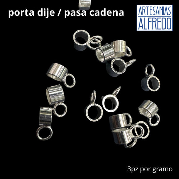 Porta dije / pasa cadena  plata .925