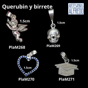 Dije Querubín y birrete plata .925