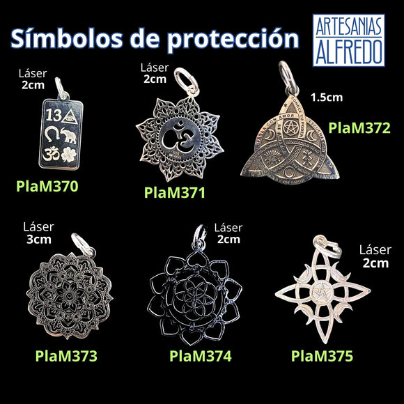 Símbolos de protección plata .925