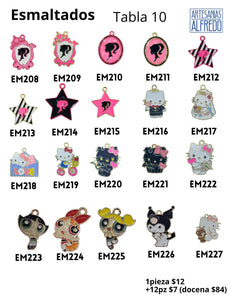 Dijes Esmaltados Barbie TABLA 10