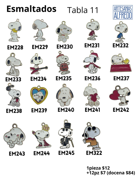 Dije Esmaltado Snoopy Tabla 11