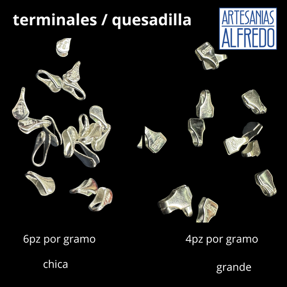 Terminales / quesadilla plata .925