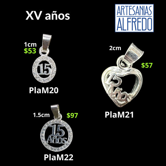 Dijes de plata .925 Nudo de Bruja y XV años