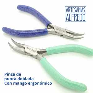 Pinza de punta doblada con mango ergonómico