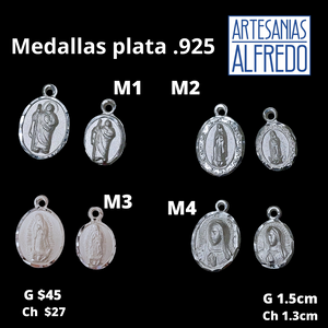 Medallas plata Virgen y San Judas